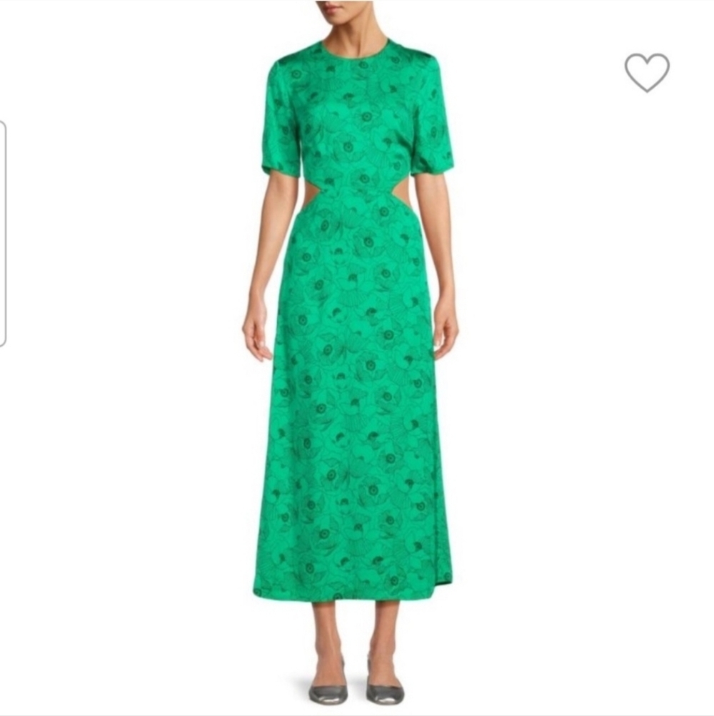 The Kooples Vibrant Green Floral Midi Dress - Picture 1 of 14
